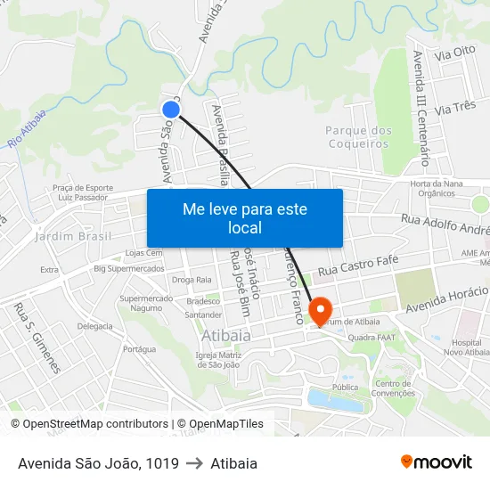 Avenida São João, 1019 to Atibaia map