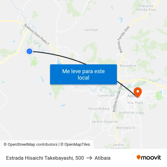 Estrada Hisaichi Takebayashi, 500 to Atibaia map