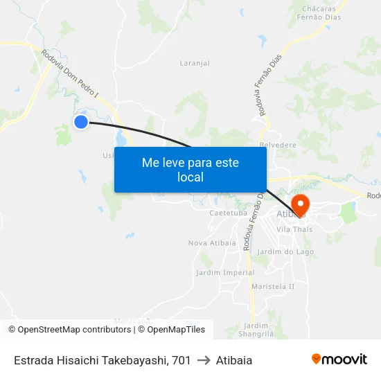 Estrada Hisaichi Takebayashi, 701 to Atibaia map