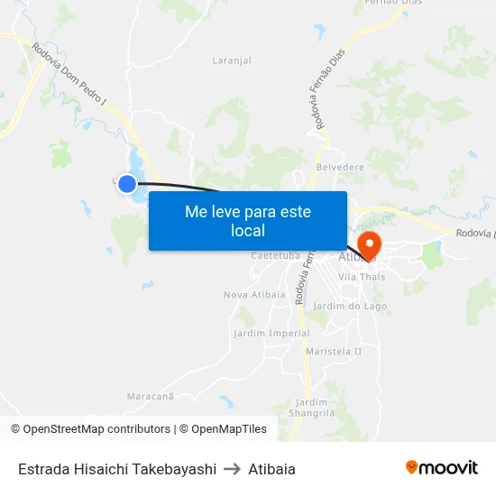 Estrada Hisaichi Takebayashi to Atibaia map