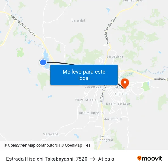 Estrada Hisaichi Takebayashi, 7820 to Atibaia map