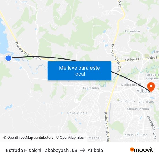 Estrada Hisaichi Takebayashi, 68 to Atibaia map