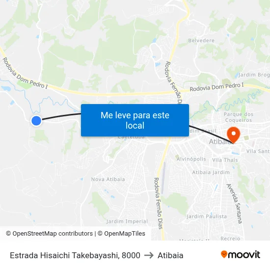 Estrada Hisaichi Takebayashi, 8000 to Atibaia map