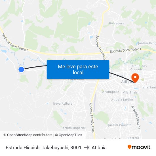 Estrada Hisaichi Takebayashi, 8001 to Atibaia map