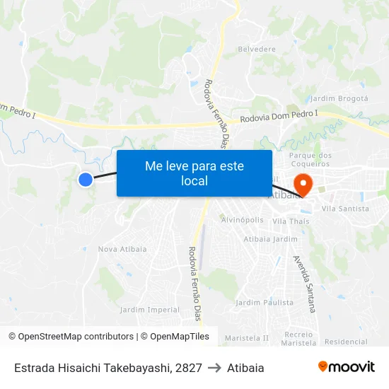 Estrada Hisaichi Takebayashi, 2827 to Atibaia map