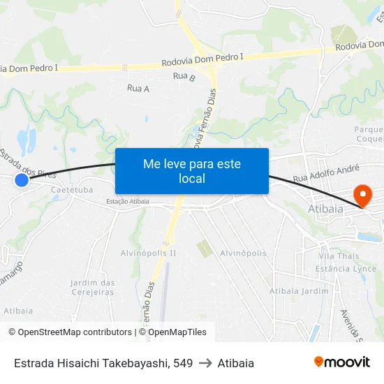 Estrada Hisaichi Takebayashi, 549 to Atibaia map