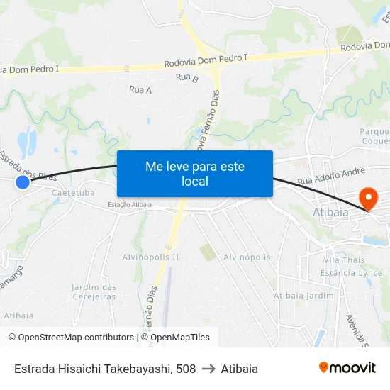 Estrada Hisaichi Takebayashi, 508 to Atibaia map