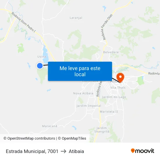 Estrada Municipal, 7001 to Atibaia map