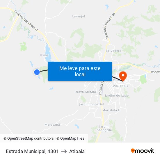 Estrada Municipal, 4301 to Atibaia map