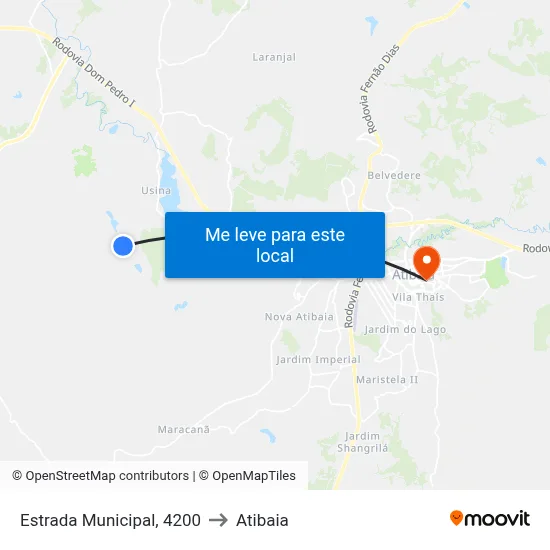 Estrada Municipal, 4200 to Atibaia map