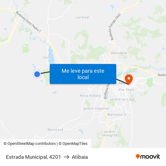 Estrada Municipal, 4201 to Atibaia map