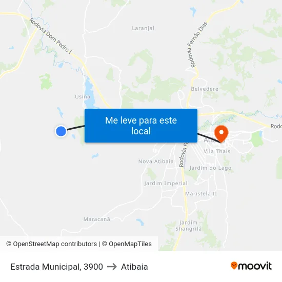 Estrada Municipal, 3900 to Atibaia map