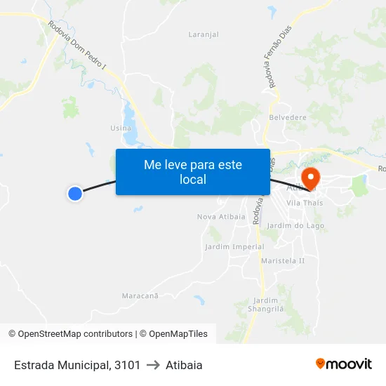 Estrada Municipal, 3101 to Atibaia map