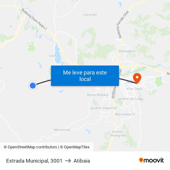 Estrada Municipal, 3001 to Atibaia map