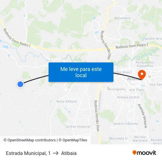 Estrada Municipal, 1 to Atibaia map