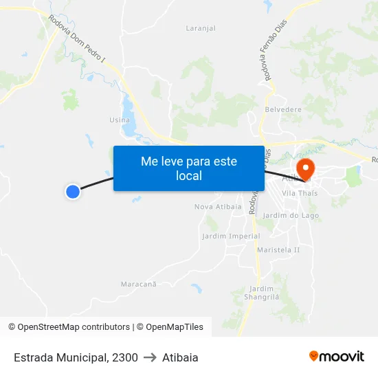 Estrada Municipal, 2300 to Atibaia map
