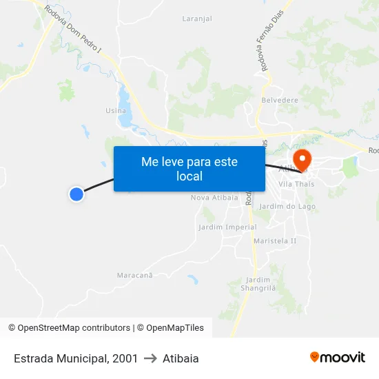 Estrada Municipal, 2001 to Atibaia map