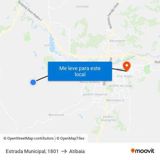 Estrada Municipal, 1801 to Atibaia map