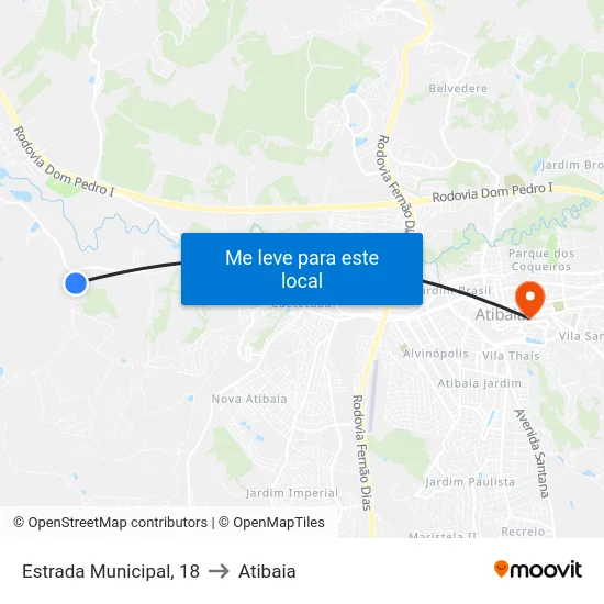 Estrada Municipal, 18 to Atibaia map