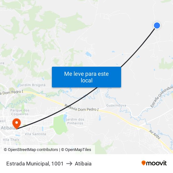 Estrada Municipal, 1001 to Atibaia map