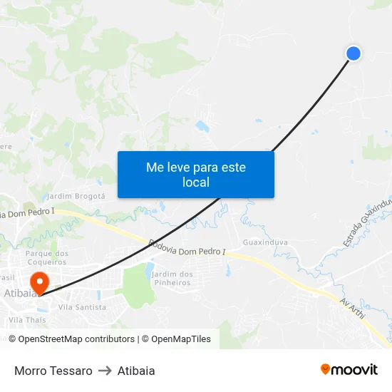 Morro Tessaro to Atibaia map