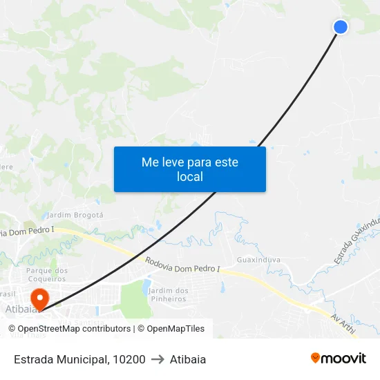 Estrada Municipal, 10200 to Atibaia map