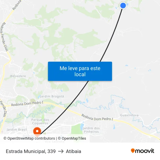 Estrada Municipal, 339 to Atibaia map