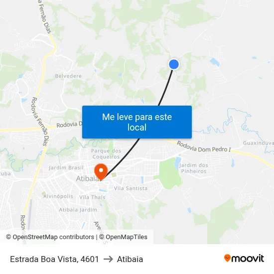 Estrada Boa Vista, 4601 to Atibaia map