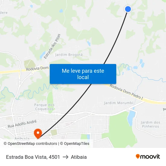 Estrada Boa Vista, 4501 to Atibaia map