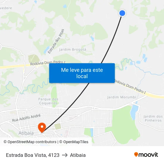 Estrada Boa Vista, 4123 to Atibaia map