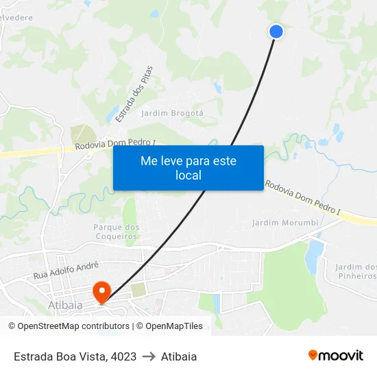 Estrada Boa Vista, 4023 to Atibaia map