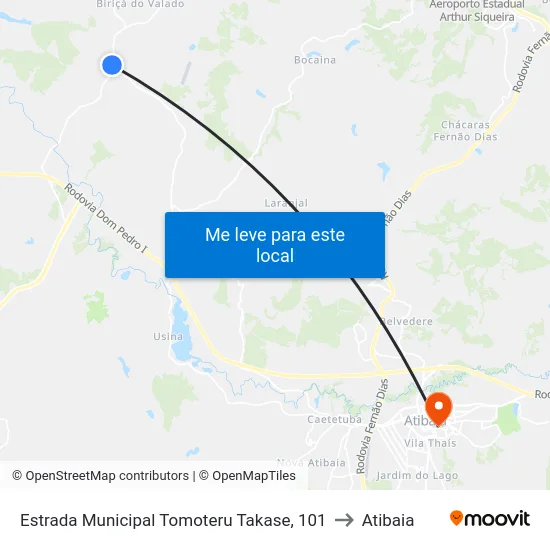Estrada Municipal Tomoteru Takase, 101 to Atibaia map