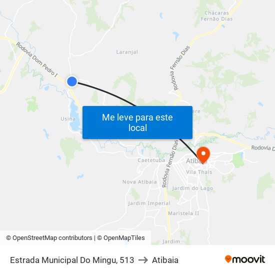 Estrada Municipal Do Mingu, 513 to Atibaia map