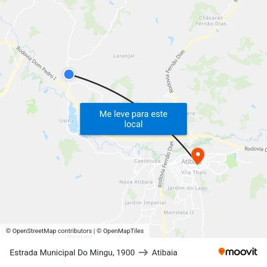 Estrada Municipal Do Mingu, 1900 to Atibaia map