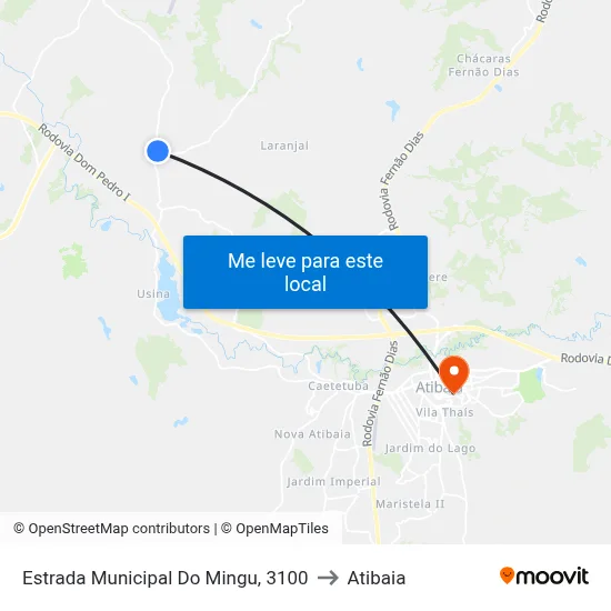 Estrada Municipal Do Mingu, 3100 to Atibaia map