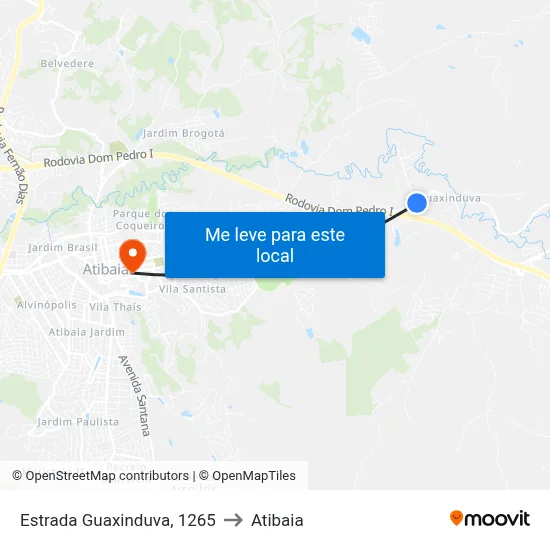 Estrada Guaxinduva, 1265 to Atibaia map