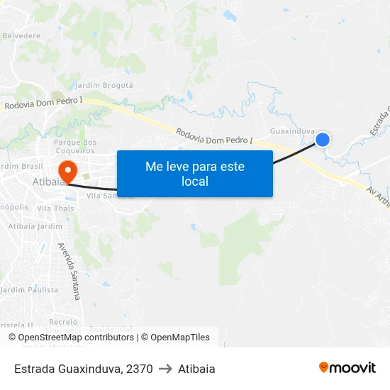 Estrada Guaxinduva, 2370 to Atibaia map