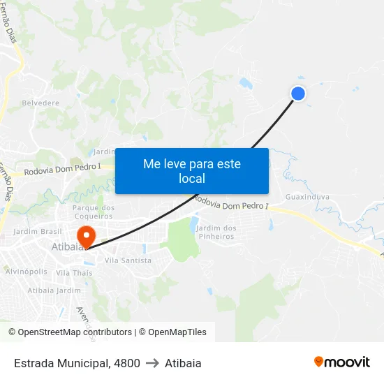 Estrada Municipal, 4800 to Atibaia map