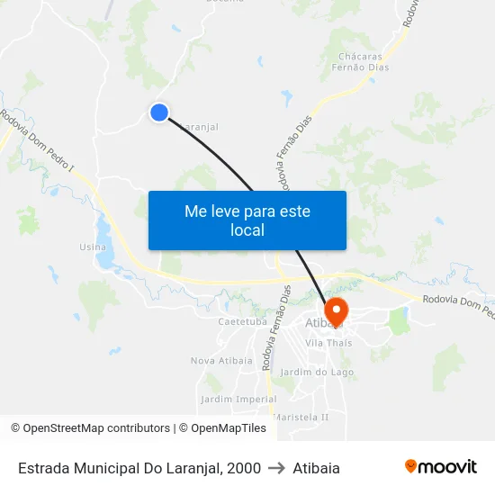 Estrada Municipal Do Laranjal, 2000 to Atibaia map