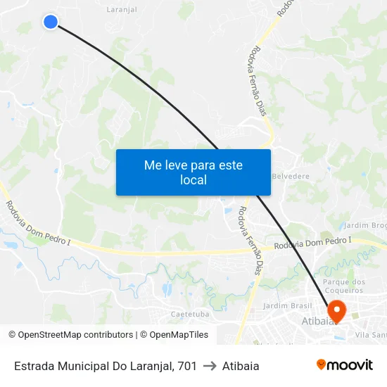 Estrada Municipal Do Laranjal, 701 to Atibaia map