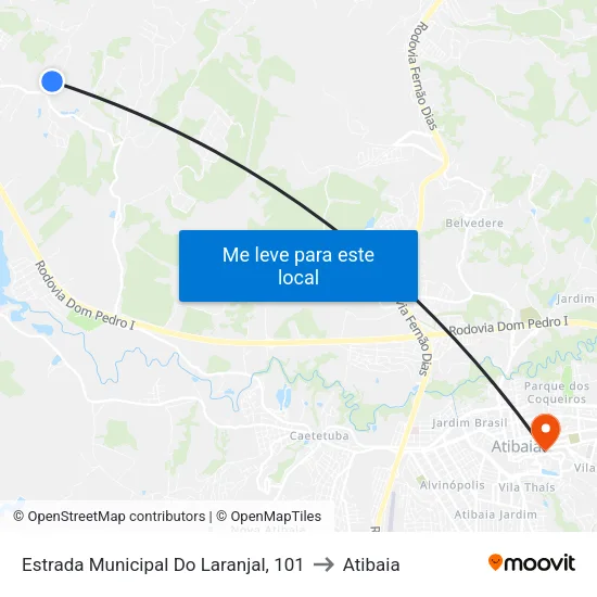 Estrada Municipal Do Laranjal, 101 to Atibaia map