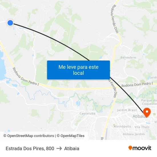Estrada Dos Pires, 800 to Atibaia map