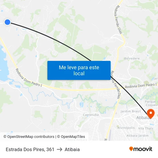 Estrada Dos Pires, 361 to Atibaia map