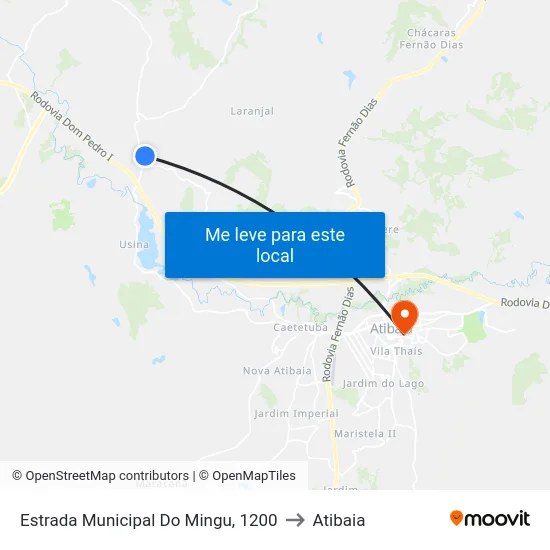 Estrada Municipal Do Mingu, 1200 to Atibaia map