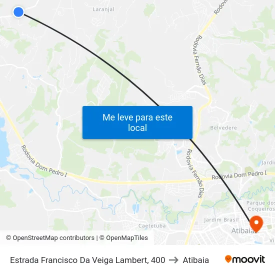 Estrada Francisco Da Veiga Lambert, 400 to Atibaia map