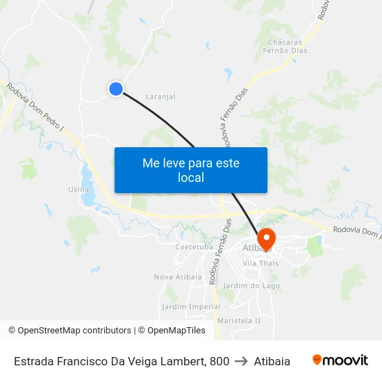 Estrada Francisco Da Veiga Lambert, 800 to Atibaia map
