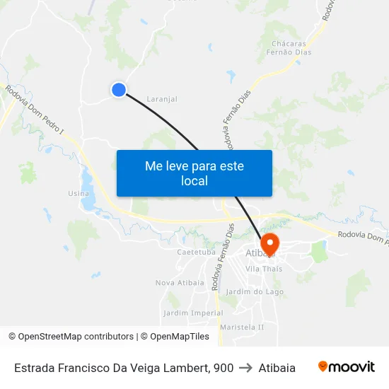 Estrada Francisco Da Veiga Lambert, 900 to Atibaia map