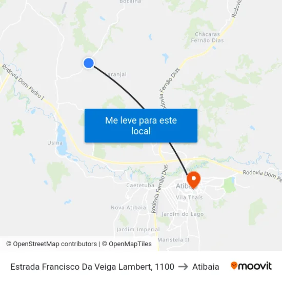 Estrada Francisco Da Veiga Lambert, 1100 to Atibaia map
