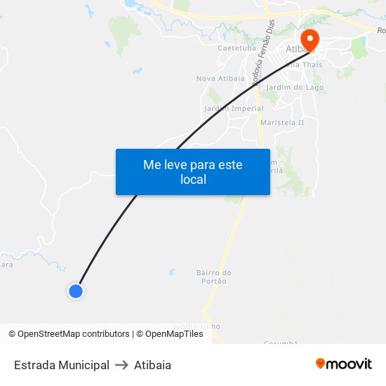 Estrada Municipal to Atibaia map