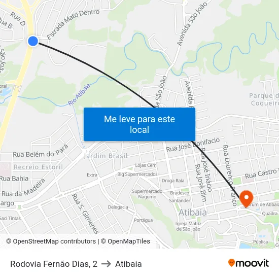 Rodovia Fernão Dias, 2 to Atibaia map